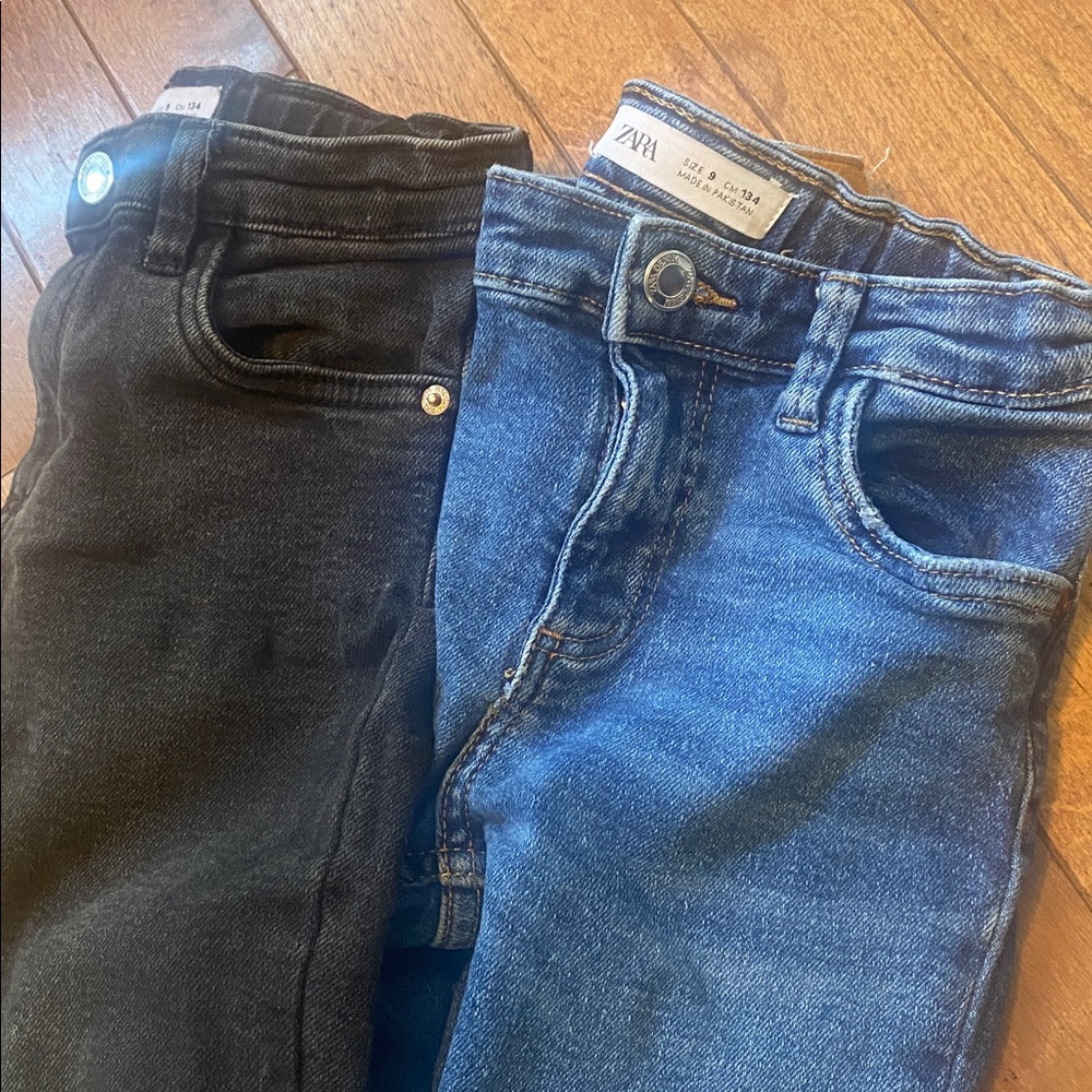Zara Dual-Tone Black and Blue Jeans